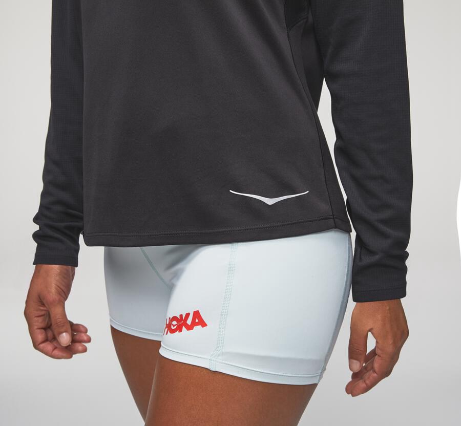 Hoka One One Tops Womens Black - Performance Long Sleeve - 15493FCIU